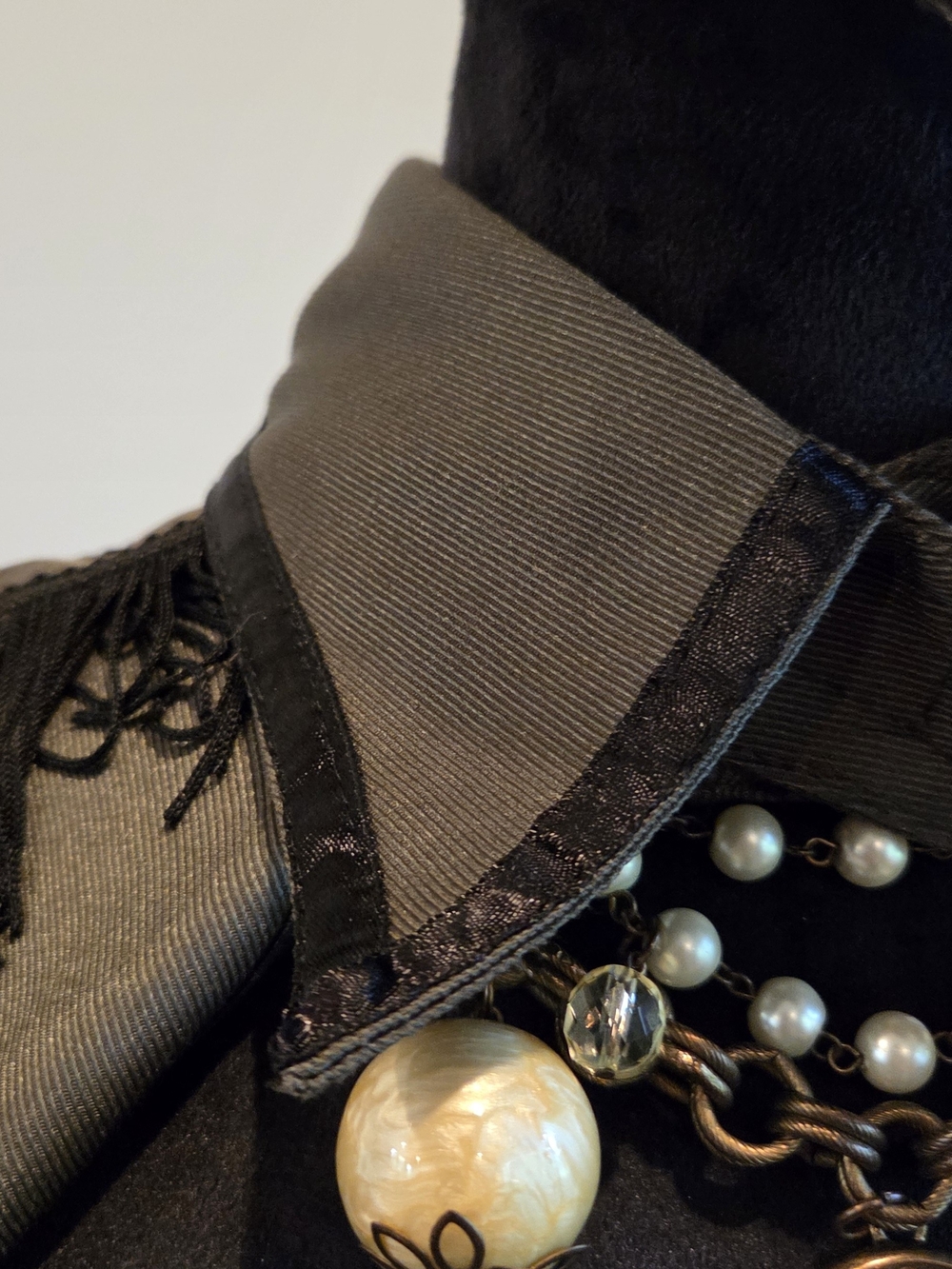 Olive Green Military-Inspired Corset Jacket & Skirt Set - Picture 4 of 16